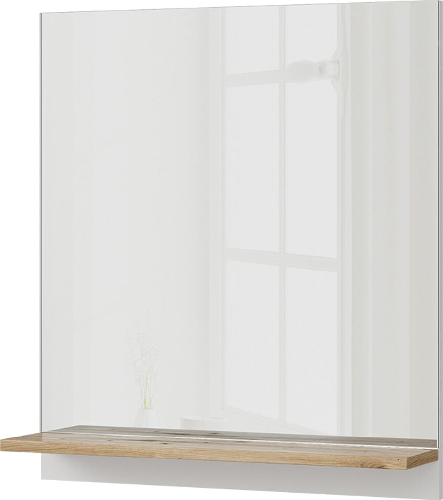 Badspiegelschrank Vicco Marelle Weiß/Artisan 60 x 67 cm mit Regal, Model 40828
