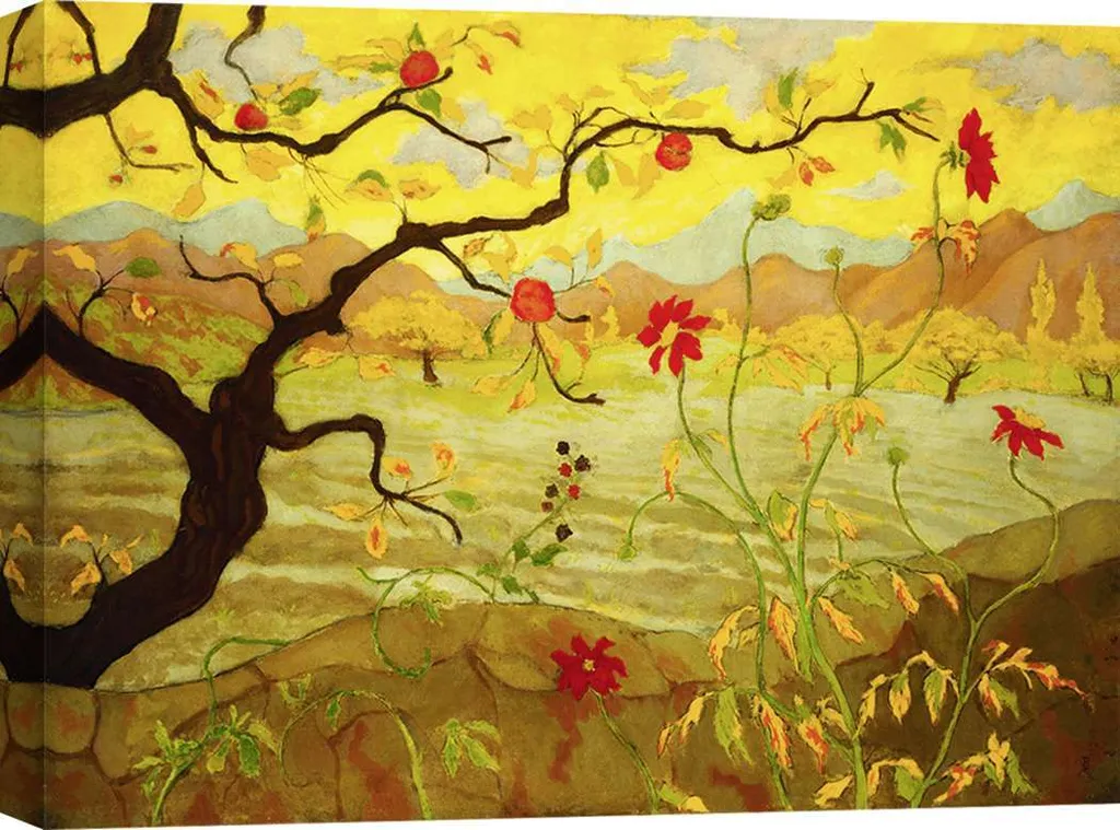 Riproduzione d'Autore Paul Ranson Melo con frutti rossi Tela 60x40