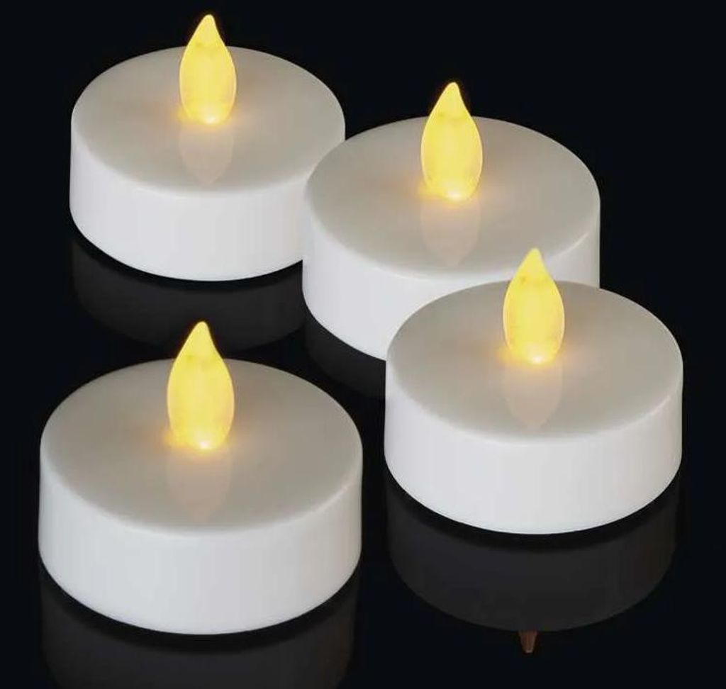 LED dekorácia - TEE CANDLE, biela, 4 kusy v balení, Obrázok produktu 