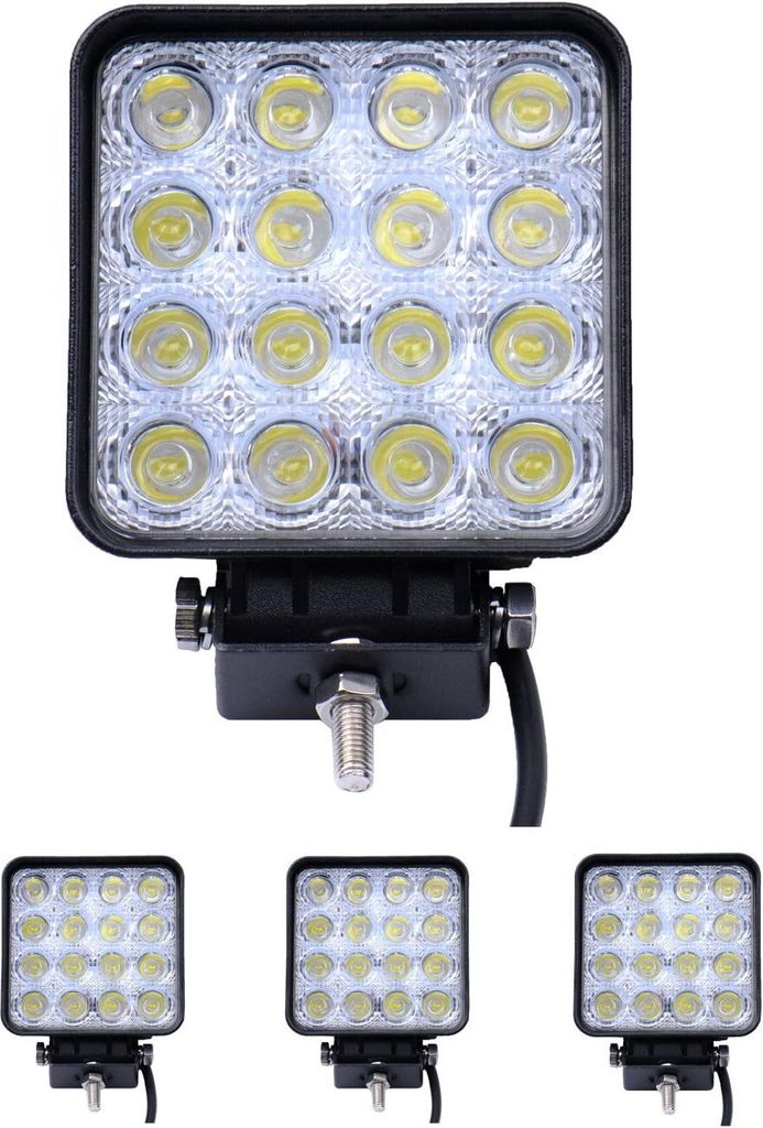 Greenmigo 4x 48W Led Scheinwerfer Offroad Lampe Flood Arbeitsscheinwerfer LED Arbeitslicht 12V 24V Zusatzscheinwerfer Rückfahrscheinwerfer für Tr...