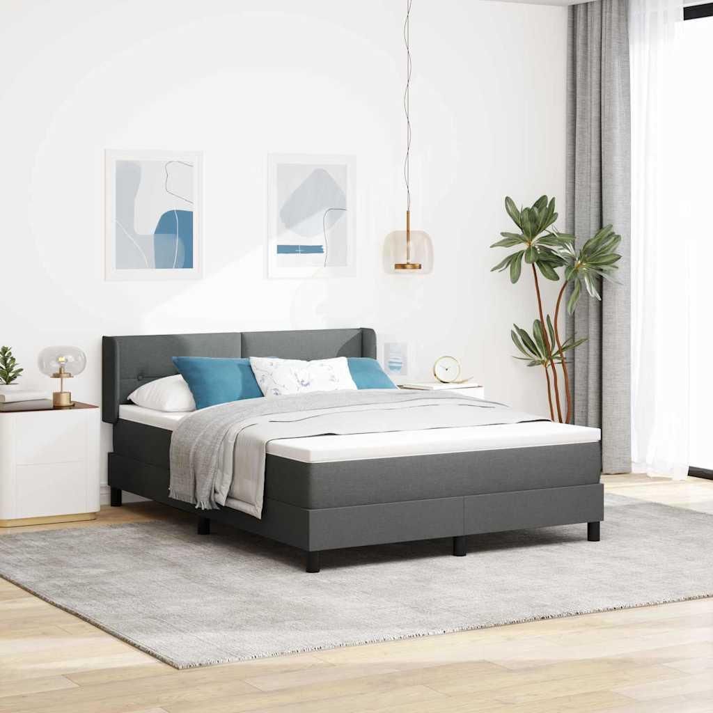 Maison Exclusive - Boxspringbett mit Kissen Dunkelgrau 190 x 140 cm Stoff