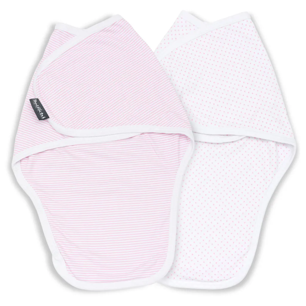 Gigoteuse d'emmaillotage pour nouveau-né 0-3 mois lot de 2 rose doux