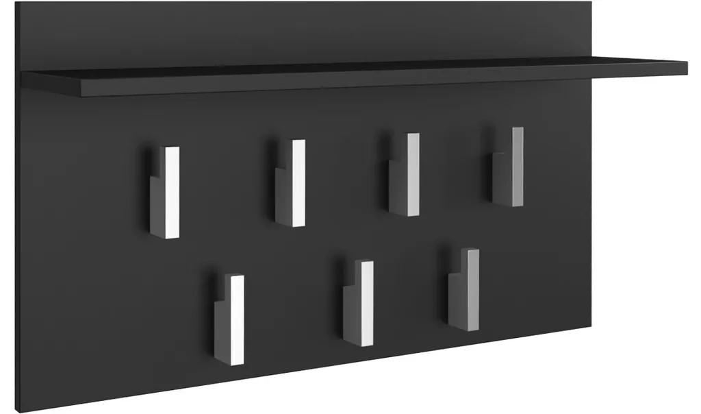 Patère murale vestiaire MARTEN noir mat, mobilier de rangement entrée