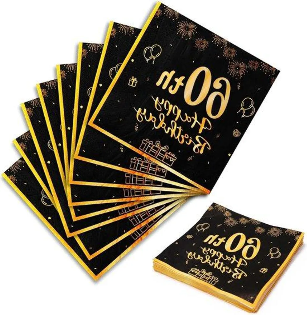 Serviettes 60 ans chic : la solution pour une table festive noir et or