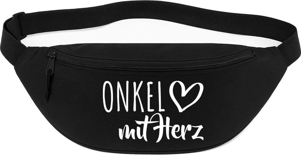 Huuraa Bauchtasche Onkel mit Herz 2,5 Liter Black Polyester Crossbody Bag Geschenkidee