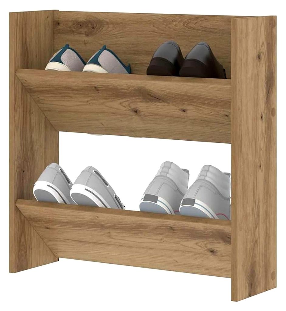 Schuhschrank Artisan-Eiche 60 x 18 x 60 cm Holzwerkstoff, Flur Organizer, moderner Schuhschrank für kleine Räume und den Eingangsbereich