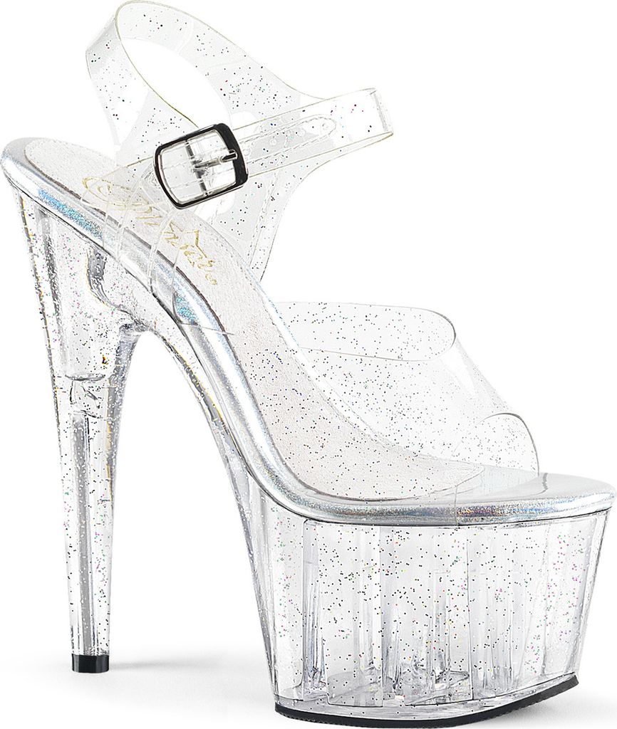 ADORE-708MMG Damen Sandale von Pleaser, Transparent EU 41, US 11