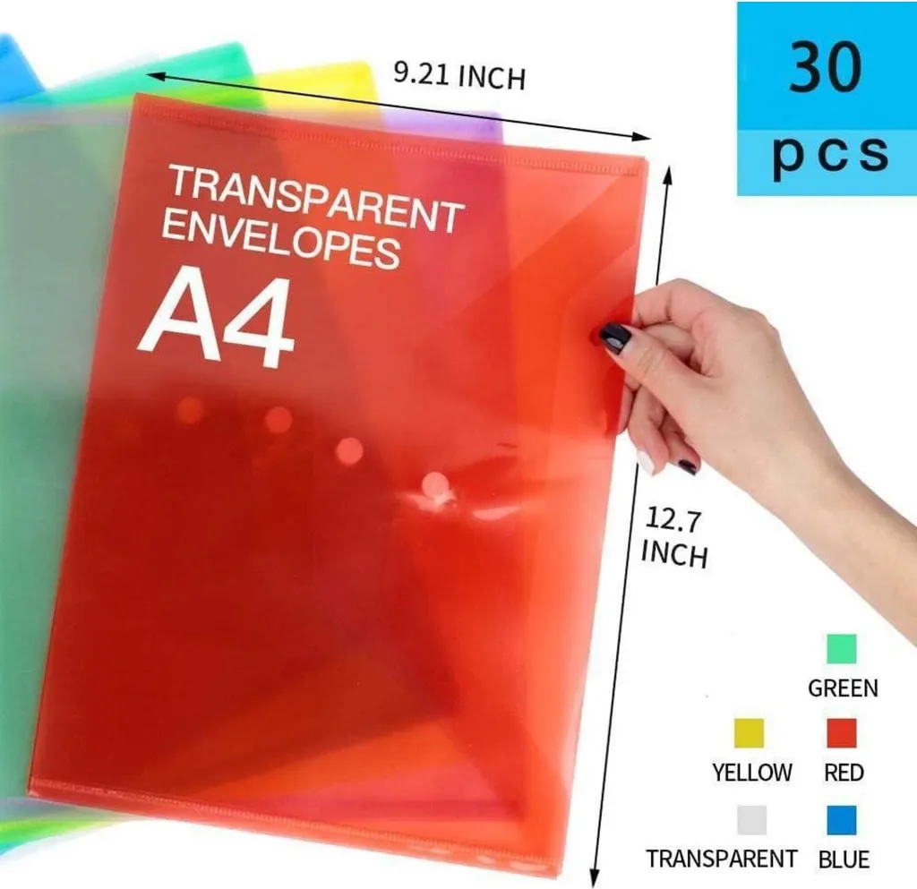 Rangement documents A4 pack de 30 pochettes transparentes de bureau - 2