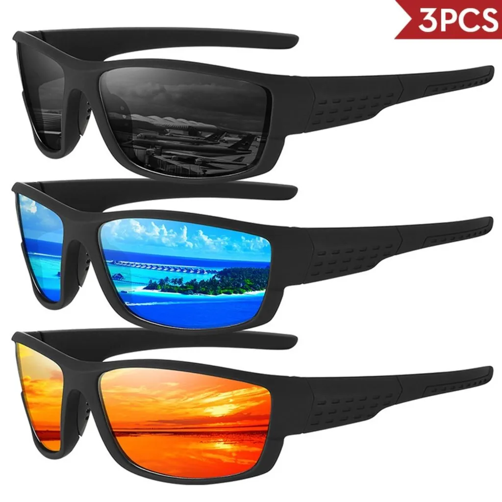 Lunettes polarisées sport pack de 3 verres PC+TAC et charnière à ressort