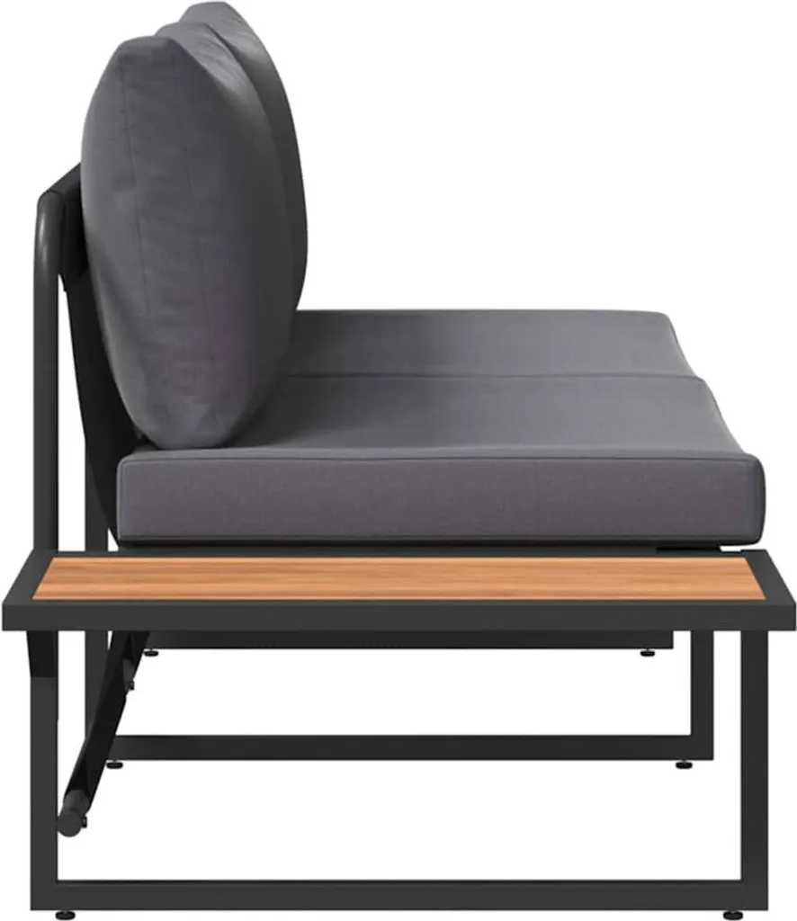 Canapé de jardin résistant aux intempéries en métal et coussins - 6