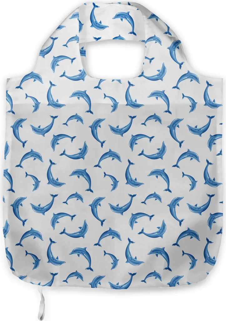 Borsa in Tessuto Eco ABAKUHAUS Animali Marini | Shopper Blu Bianca