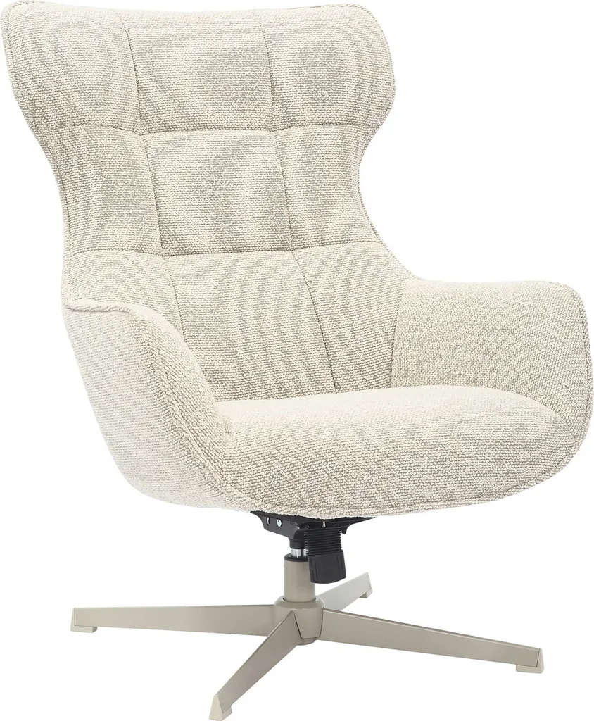 Fauteuil de salon pivotant Turin coloris naturel pour coin lecture cosy