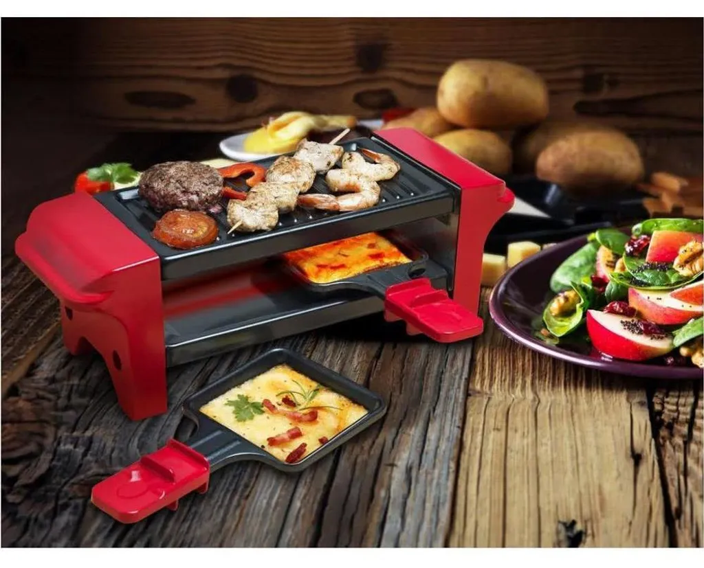 Petite Raclette de Table Bestron, Solution Gain de Place Rouge 350W - 7