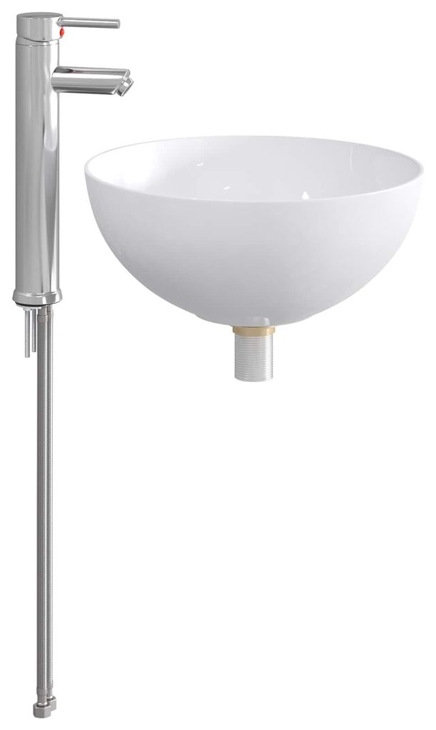 Waschbecken fürs Badezimmer Chrom 35,5 x 35,5 x 14,5 cm Metall