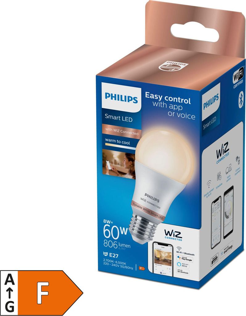 Philips Lampe 8 W (entspr. 60 W) A60 E27, Intelligentes Produktbild 