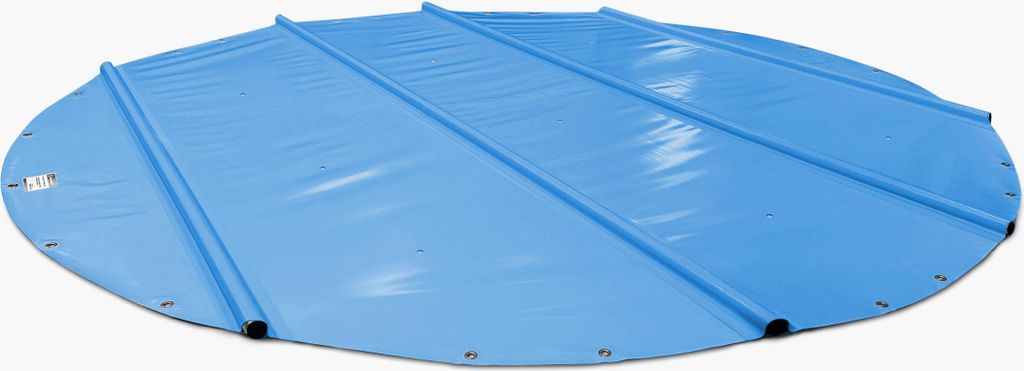 SafeDeluxe PREMIUM Runde Poolplane Stangenabdeckung ohne Stangen (Durchmesser der Plane = 600cm, Hellblau RAL5015) Rollabdeckung Poolabdeckung Ab...