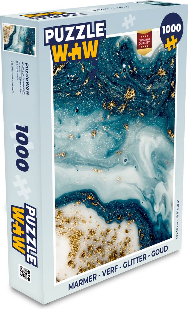 MuchoWow Puzzle 1000 Teile Marmor - Farbe - Glitter - Gold - Spielzeug - Alt und Jung - Spiele - Puzzeln