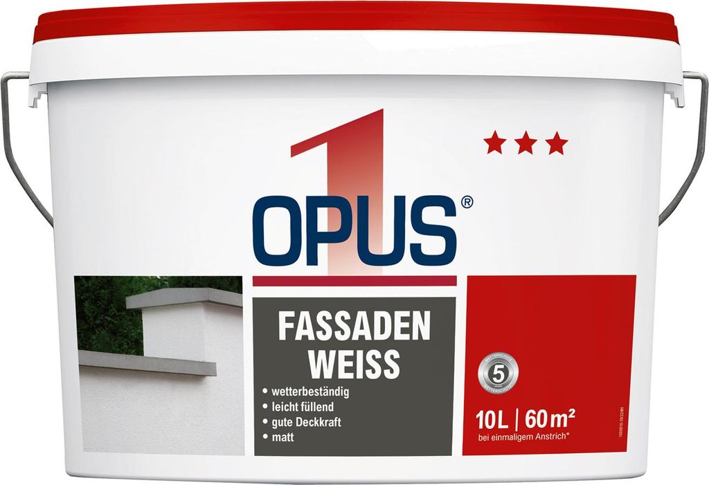 Opus 1 Fassadenfarbe Weiss 10L Produktbild 