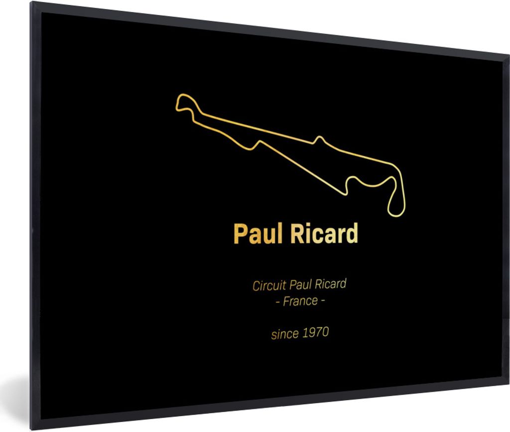 MuchoWow Gerahmtes Poster Frankreich - F1 - Rennstrecke 60x40 cm - Poster mit Schwarzem Bilderrahmen Wandposter Rahmen Foto Bilder - Printing - W...