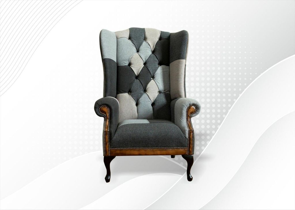 Chesterfield Sessel Mehrfarbig Ohrensessel Möbel Wohnzimmer Modern Design Luxus