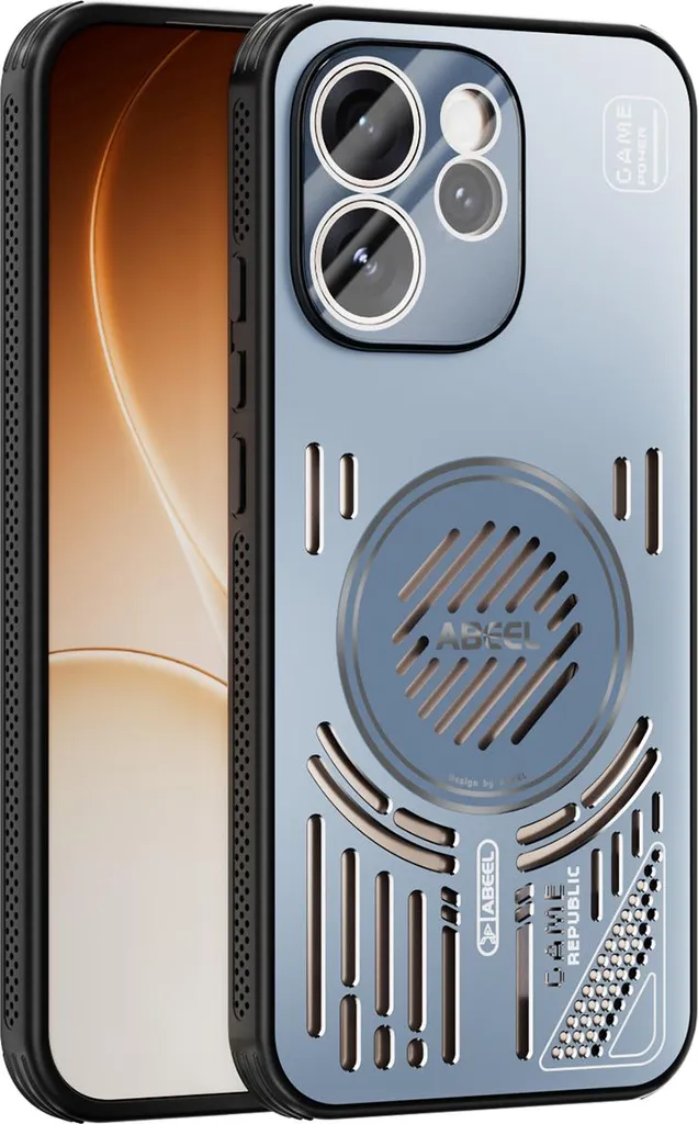 Cover Oppo Reno15 Pro Max Gaming: Raffreddamento Alluminio Blu MagSafe