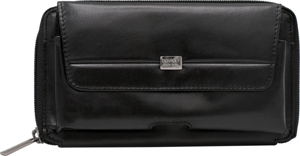 Rovicky Portemonnaie aus Leder für Frauen Microgat schwarz One size
