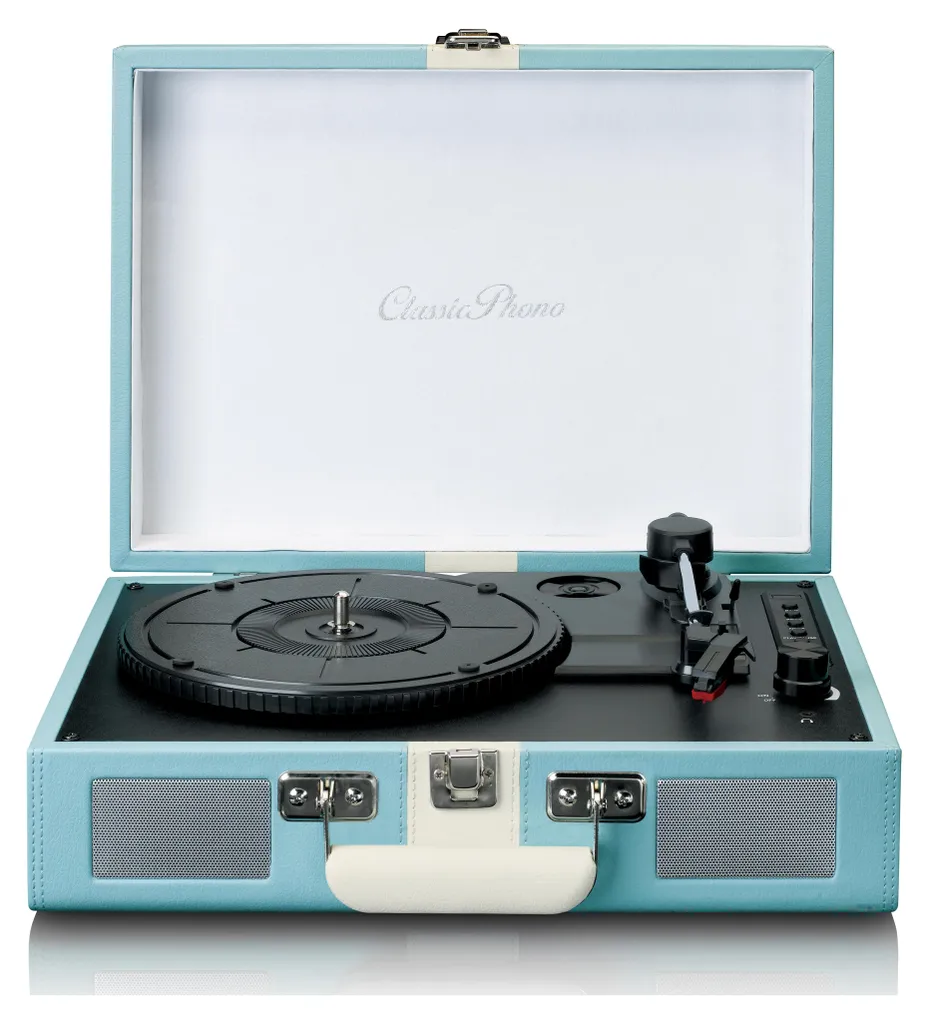 Platine Vinyle pour Salon avec Bluetooth et Haut-parleurs TT-110BUWH