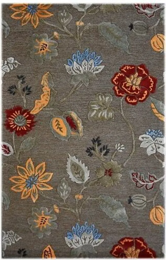 Tapis de salle à manger Fleurs 1510 marron 153x244 cm résistant