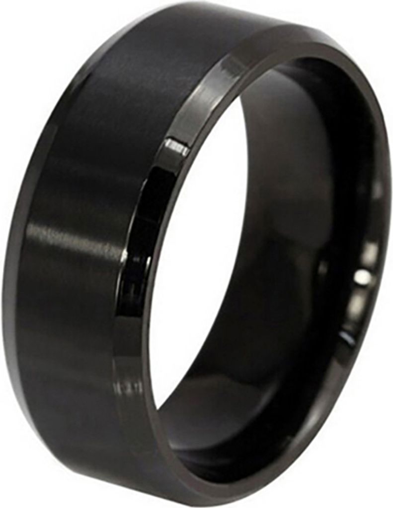 Herren- und Damenring, 8 mm breites Band, 18 Karat vergoldeter Titanstahlring, Schmuck, US 5–14