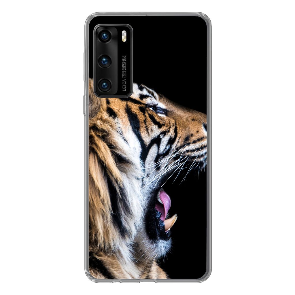 MuchoWow Handyhülle Schutzhülle Hülle für Huawei P40 Tiger - Tiere - Porträt Silikon Softcase Handy Hülle - Handytasche