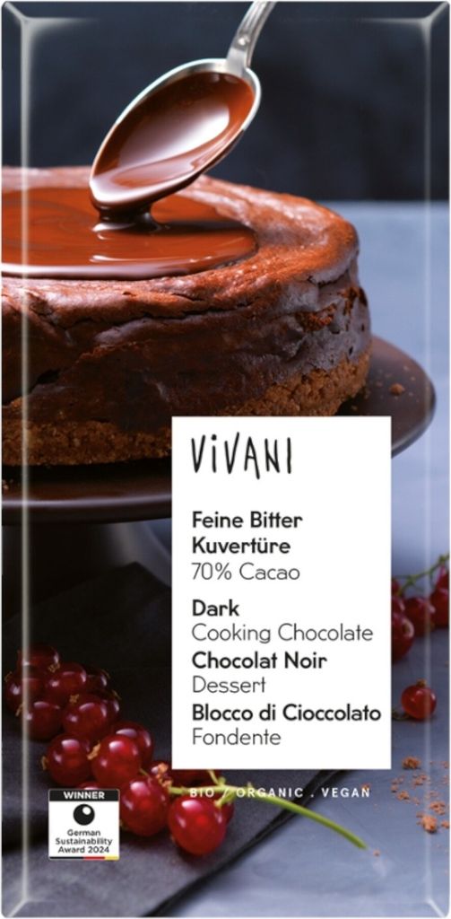 Bio Čokoláda na vaření hořká 200 g VIVANI Obrázek produktu 
