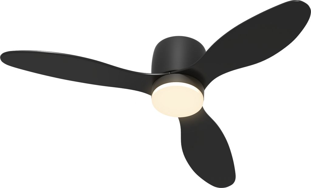 HOMCOM Deckenventilator mit Beleuchtung und Fernbedienung 115 cm Ventilator mit LED Lampe, Umkehrbarer DC Motor, für Schlafzimmer Wohnzimmer