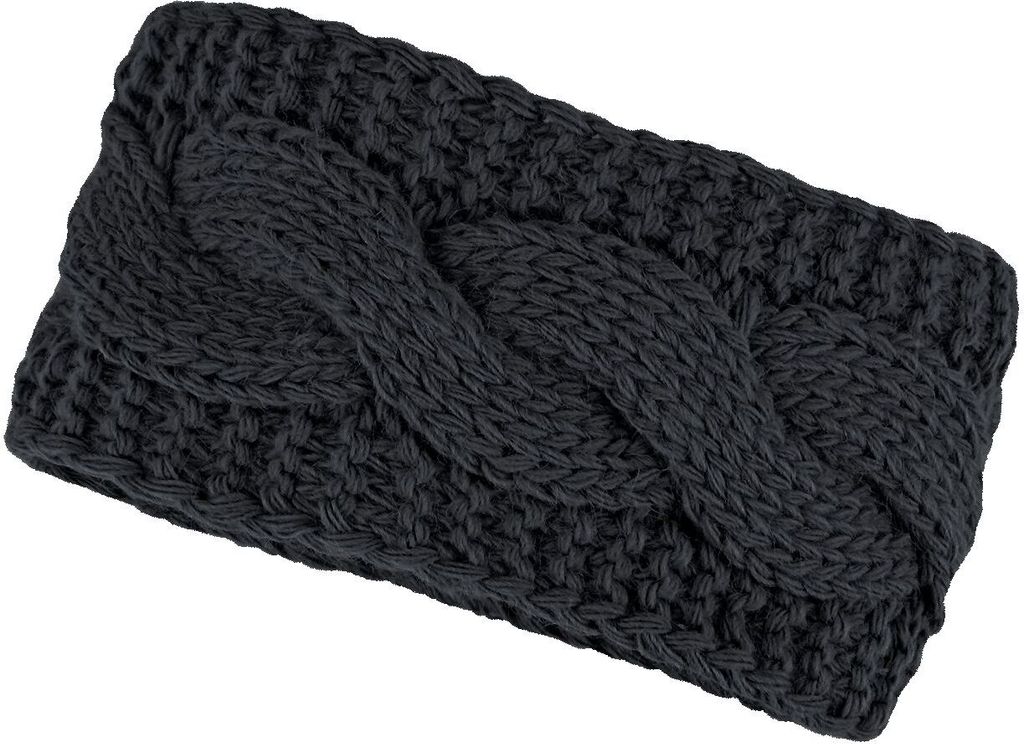 warmes Damen Strick-Stirnband Fleece Futter Zopfmuster Ohrenschutz Haarband Knite Headband Neverless schwarz unisize