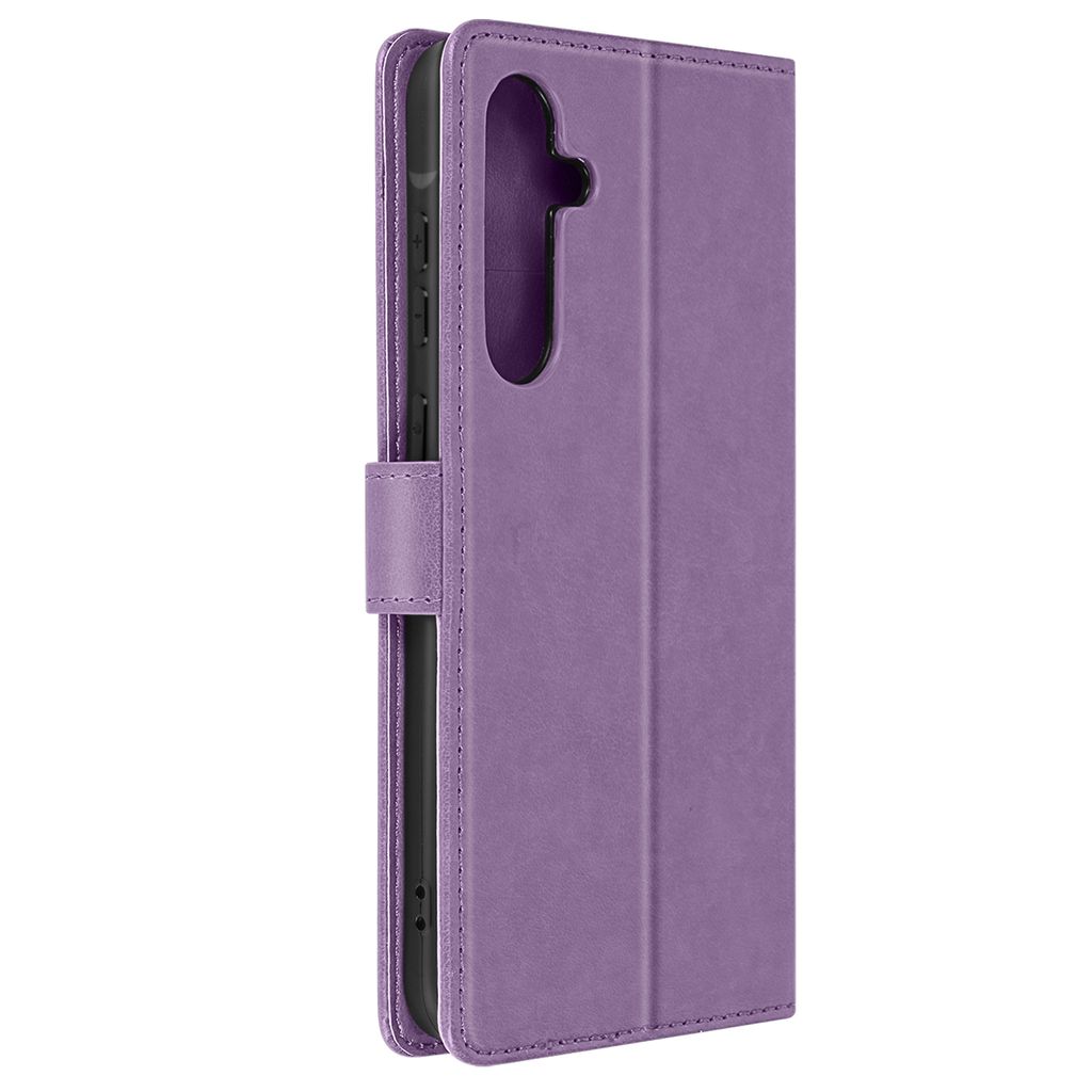 Avizar, Samsung Galaxy A55 Hülle Blume Schmetterling mit Handschlaufe, Hellviolett