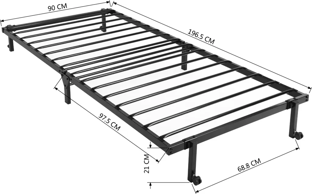 Lit Pliant Stable 90x190 cm : Solution Couchage d'Appoint Facile à Ranger - 9