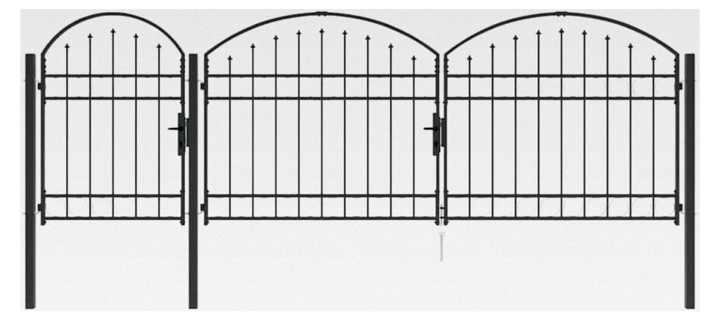 Gartentor mit Bogenform Grau 4 x 1,25 m