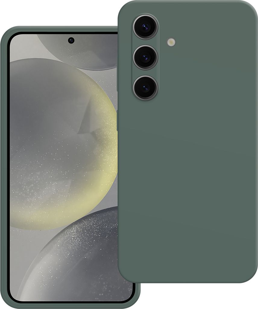A green phone case is shown next to a smartphone.