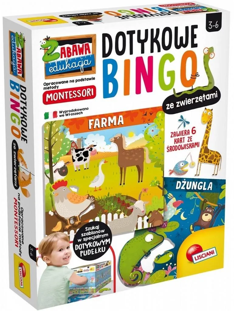 Bingo Tactile Montessori Plus 72460 Lisciani avec Silhouettes Animaux