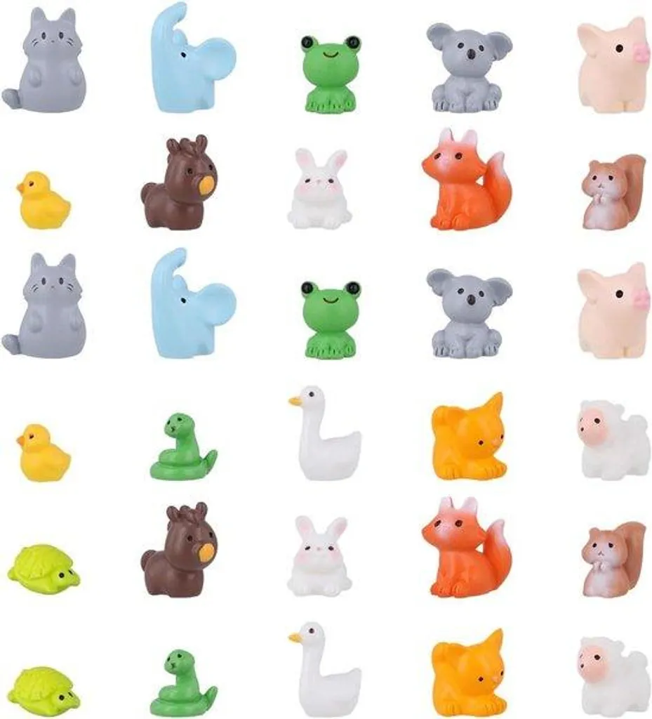 Mini-animaux à assembler soi-même pour décor floral miniature - 30 pièces