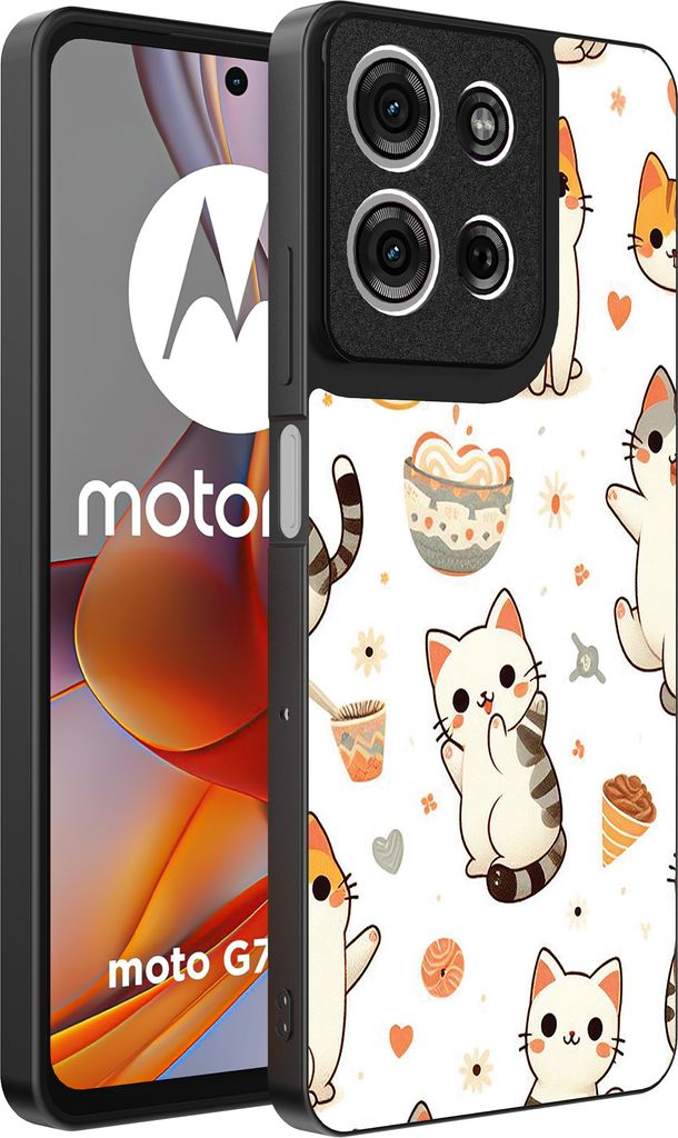 Smartphonica Telefon Fall geeignet für Motorola Moto G75 mit Katze drucken - TPU zurück Abdeckung Fall Katze Design