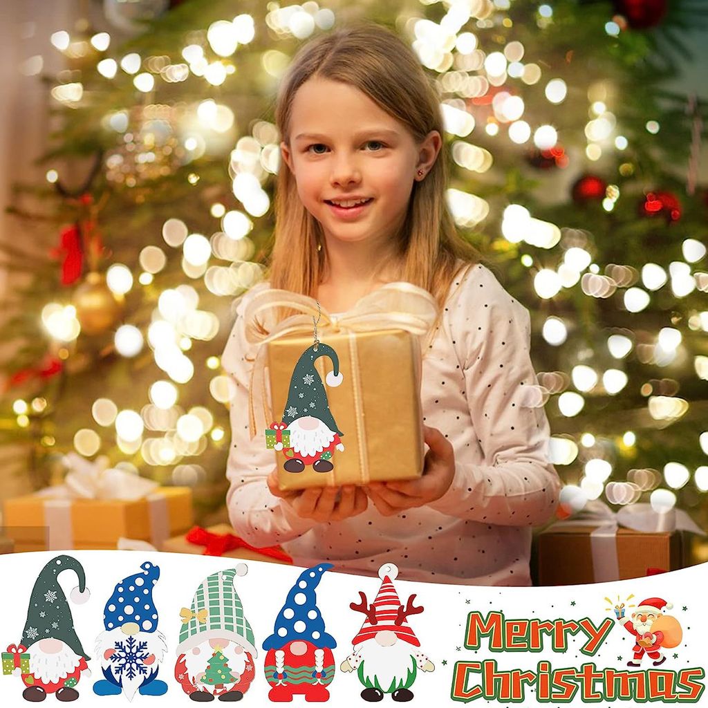 25pcs/Set Christmas Tree Dekoration Anhänger DIY Santa Festlichkeit und leicht zu hängen umweltfreundliche Holz Weihnachtsanhänger