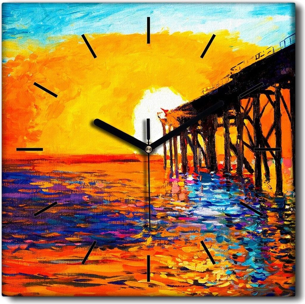 Coloray Uhr auf Leinwand 30x30 cm Wand Uhr Dekoration Produktbild 