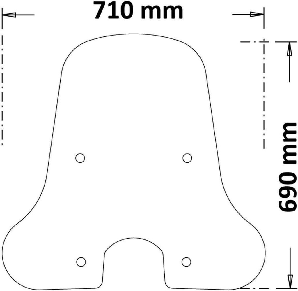 ISOTTA wechselbare Windschutzscheibe 690x709mm für PIAGGIO