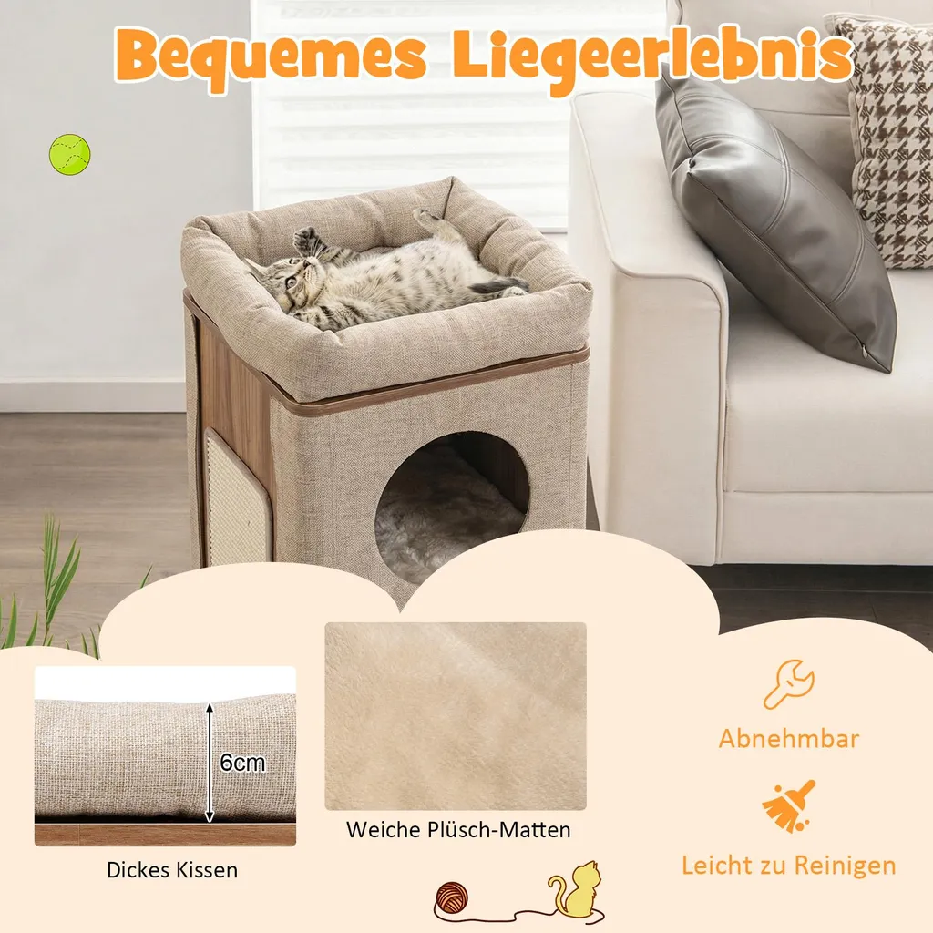 Arbre à Chat Stable Contre les Griffures : Solution Bois pour 20 kg