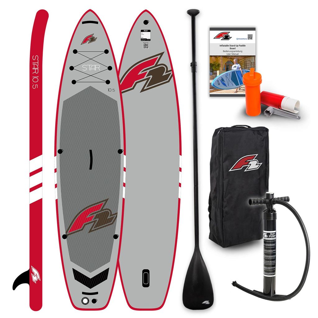 F2 SUP Stand Up Paddle Board Star 350cm 11,5 Grau