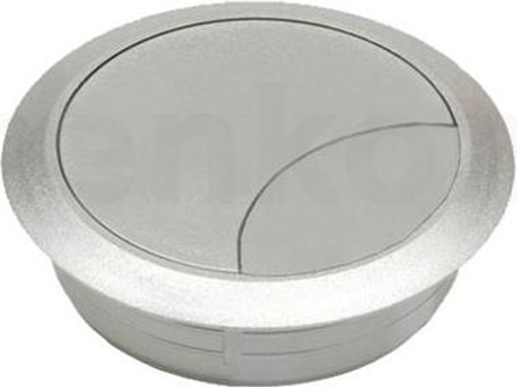 Kabeldurchlass 60 mm für Arbeitsplatte nickelfarben satiniert silber
