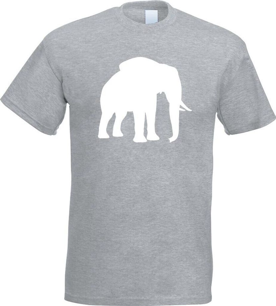 Kiwistar - T-Shirt - Graumeliert - Elefant Motiv 6 - Rüsseltiere Herren Funshirt Bedruckt Design Sprüche Spruch Motive - mit Motiv Bedruckt - Fun...