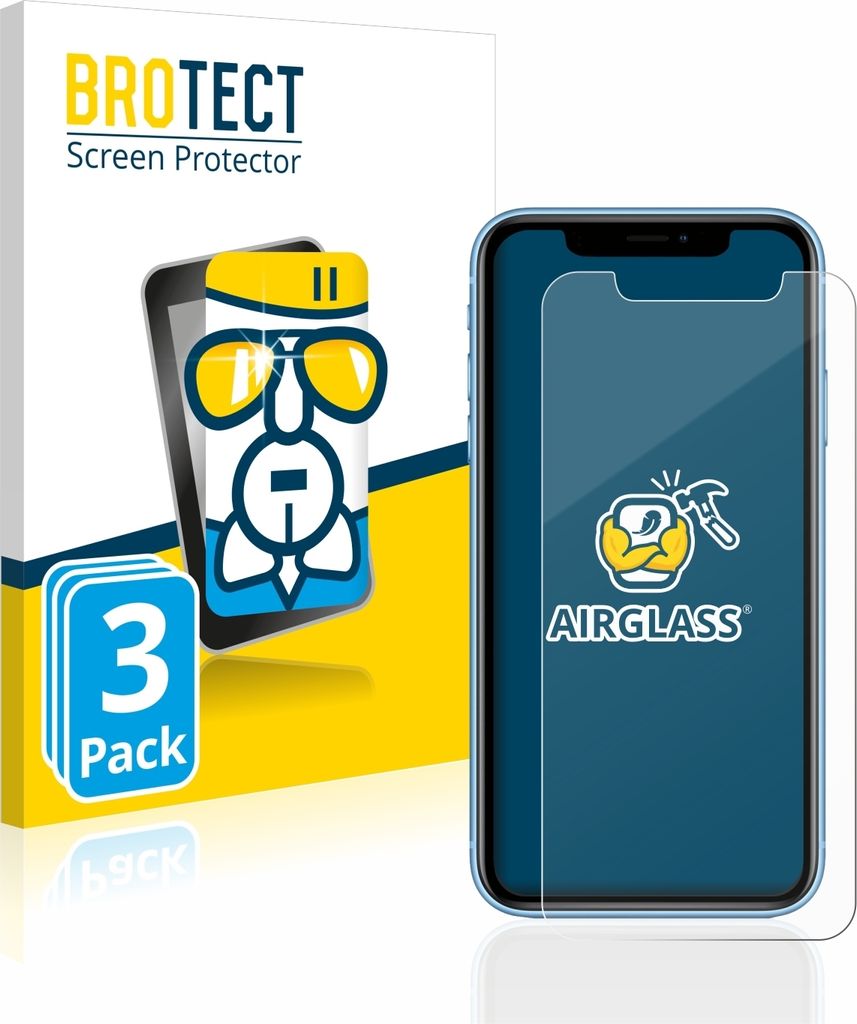 3x BROTECT Schutzglas für Apple iPhone XR / 11 Schutzfolie Panzer Folie Glas Display Schutz klar