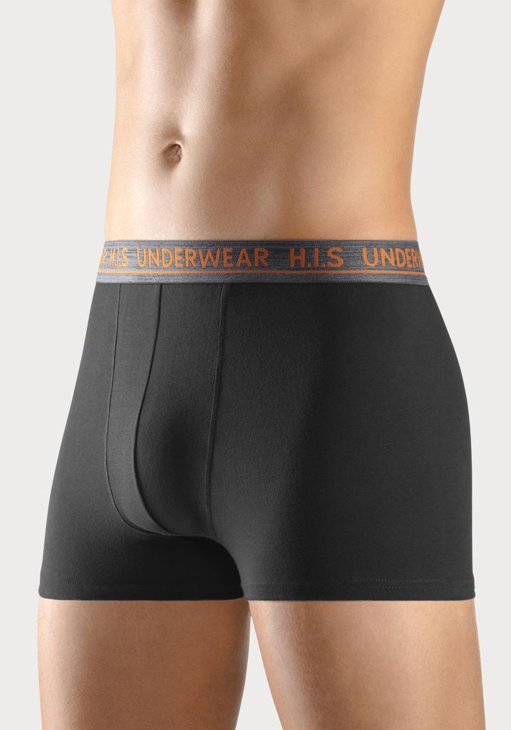 H.I.S. Boxer 4 -teilig anthrazit-meliert, orange, grau-meliert, schwarz Größe XL