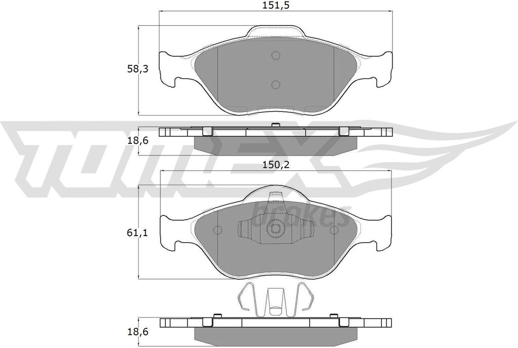 TOMEX brakes Bremsbeläge Satz Vorne Bremsklötze für FORD Fiesta Mk6 Schrägheck (JA8, JR8) TX 12-55